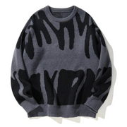 Suéter Liam para Hombre – Suéter Oversize de Punto con Patrón Abstracto y Tacto Suave