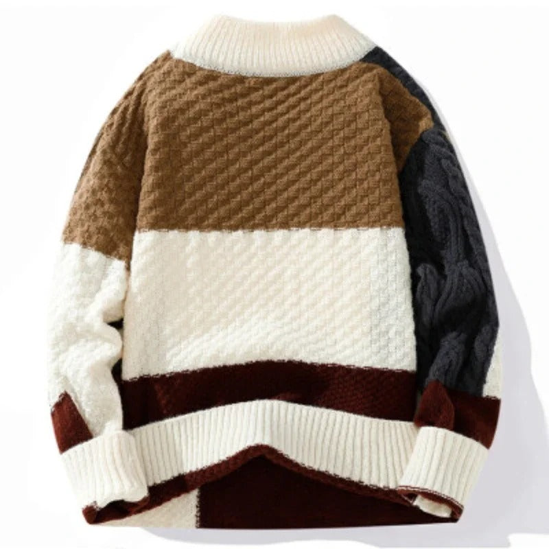 Suéter de Punto para Hombre con Diseño Gráfico Liso – Estilo Moderno y Cómodo