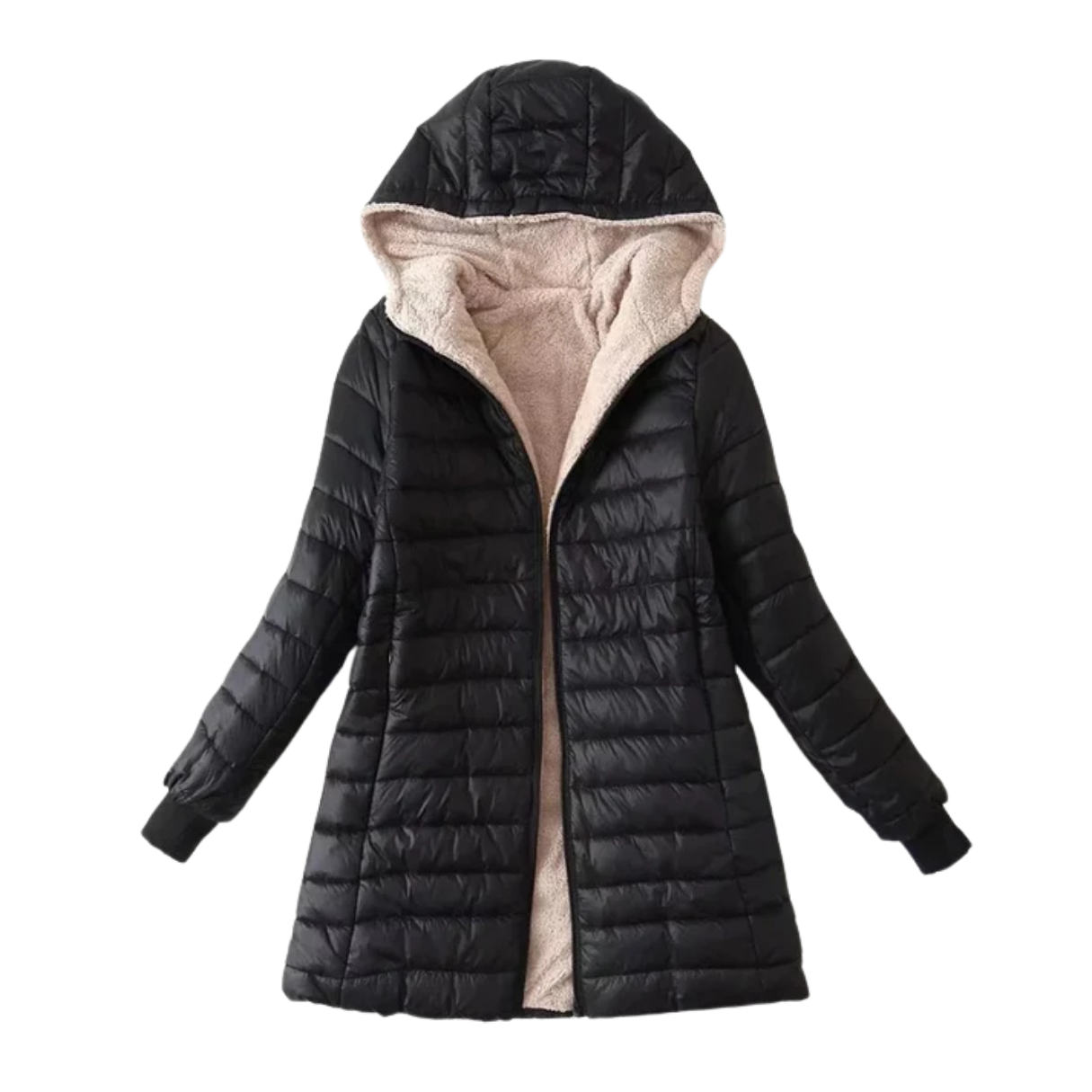 Chaqueta de Invierno Emma para Mujer – Chaqueta Acolchada con Capucha, Cremallera y Cálido Forro Polar